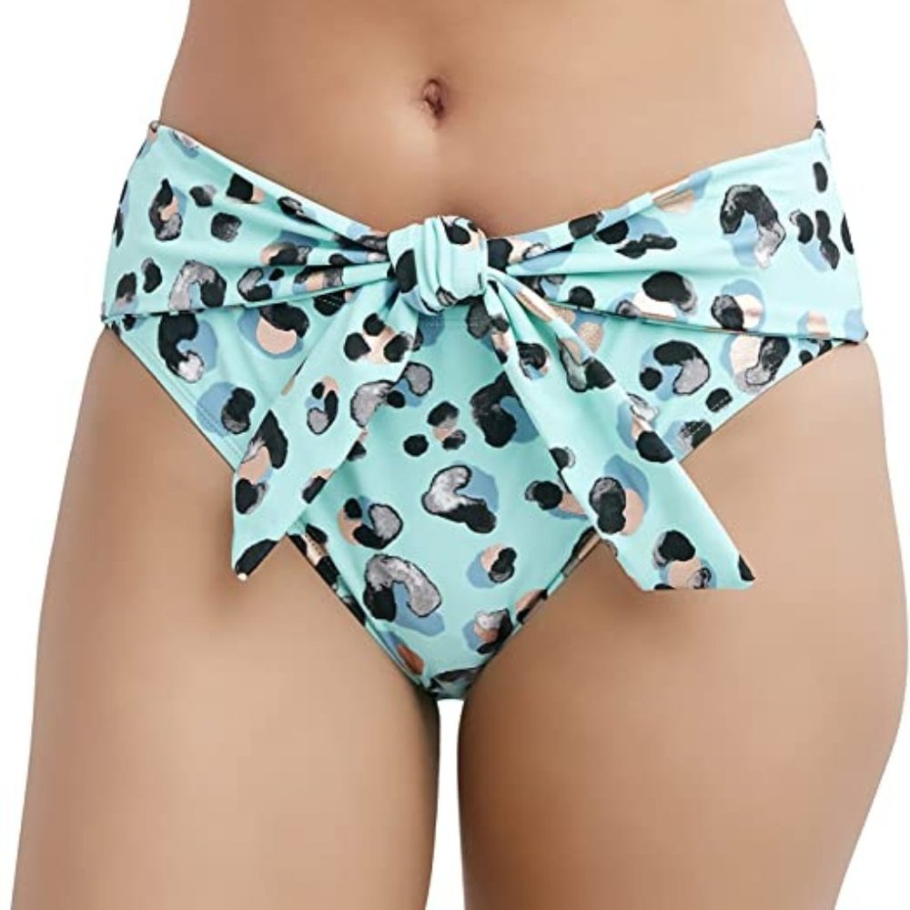 BCBGeneration Leah High Waisted Bikini Bottom Mint